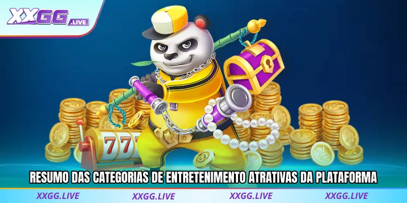 Resumo das Categorias de Entretenimento Atrativas da Plataforma XXGG